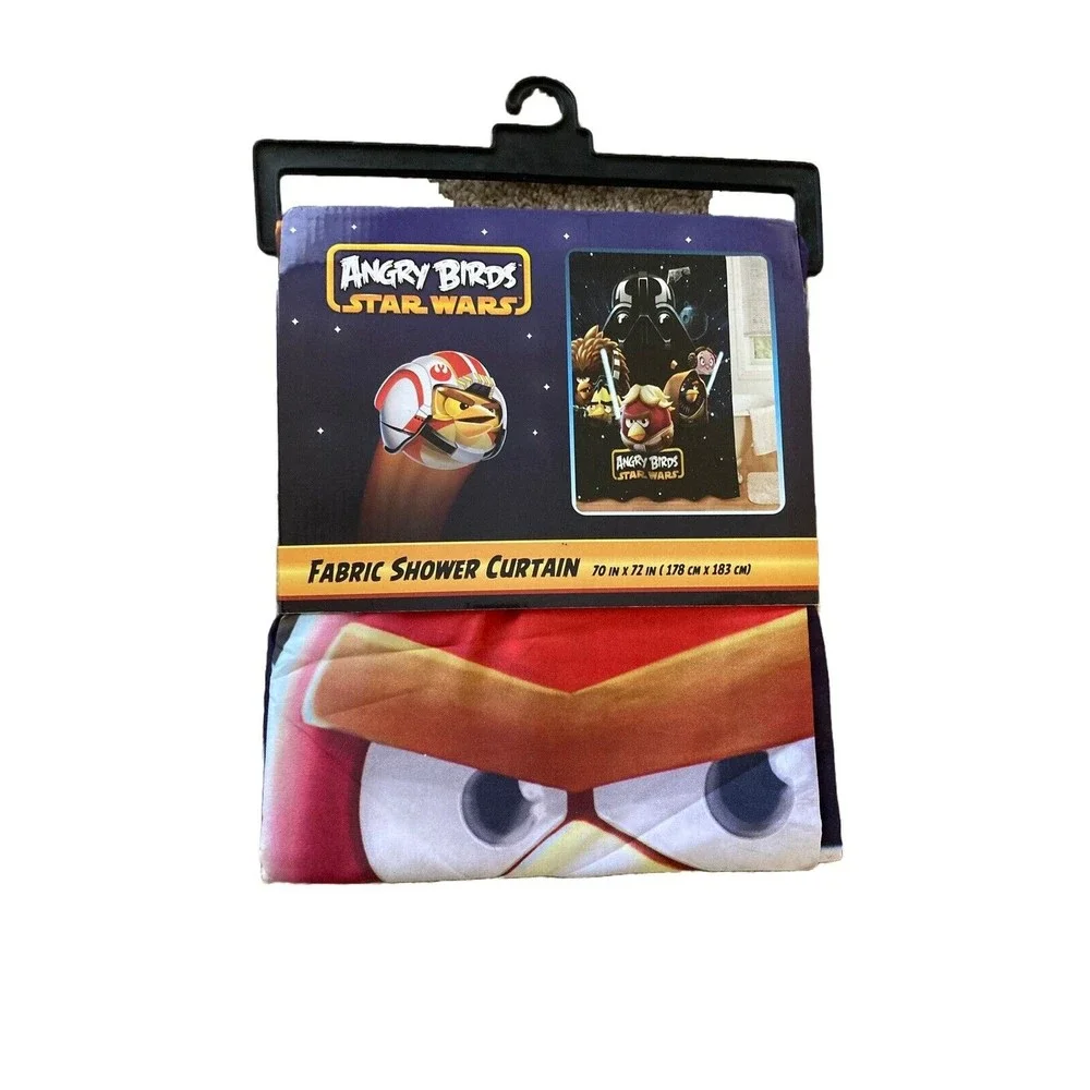Angry Birds Star Wars Fabric Shower Curtain 70x72 Dark Vader NWT